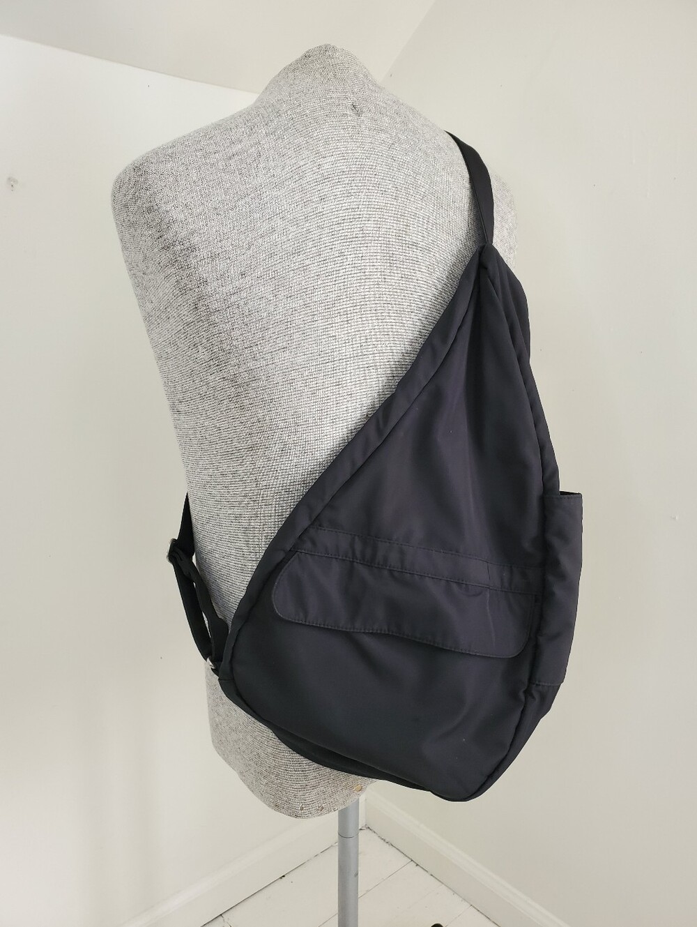 Black Crossbody Ameribag Slingback Backpack "Healthy Back" Travel Bag